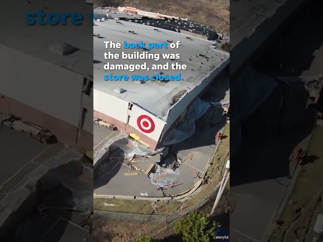 Watch: Target store partially collapses on slipping hillside #Shorts