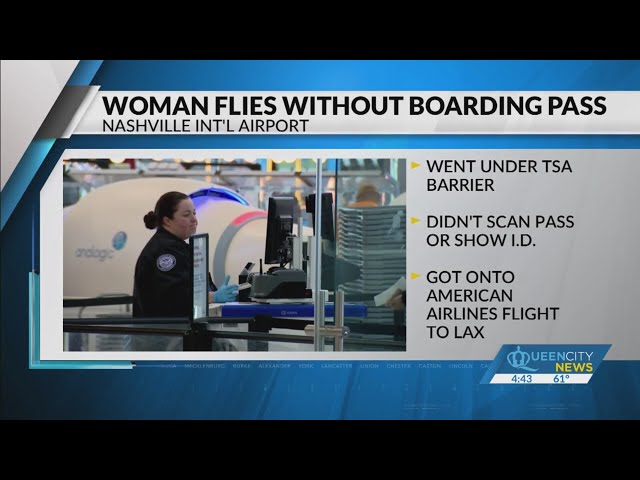 How did woman board plane without a boarding pass?