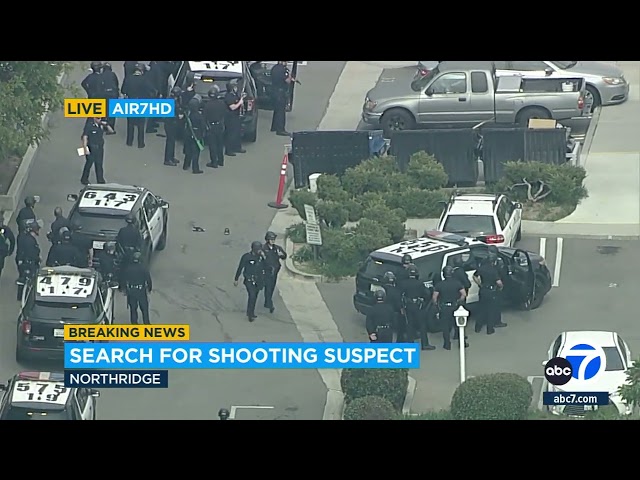 1 person found shot in vehicle in Northridge; search for shooter underway