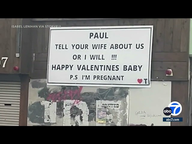 Valentine's sign goes viral: 'Paul, tell your wife about us or I will'