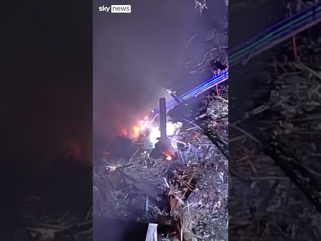 Moments after house explosion in Virginia