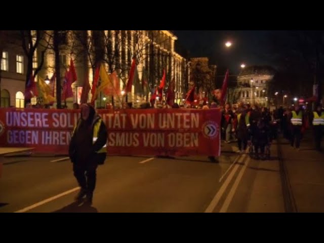 Protestas en Viena contra el Baile de las Academias de la ultraderecha