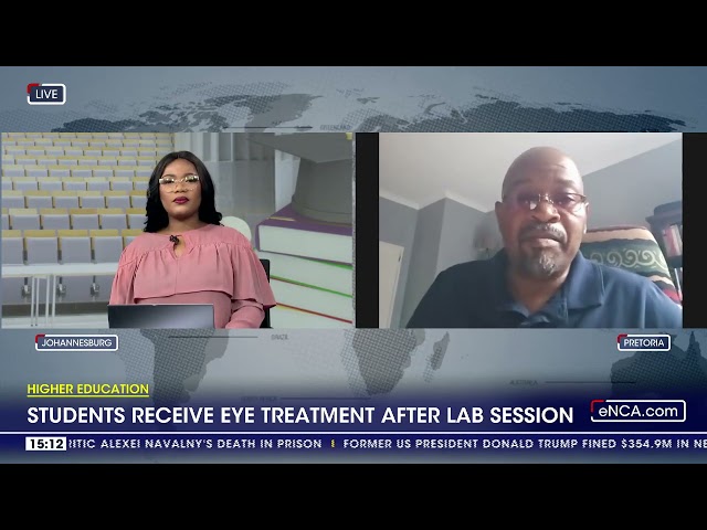 Higher education | Students receive eye treatment after lab session