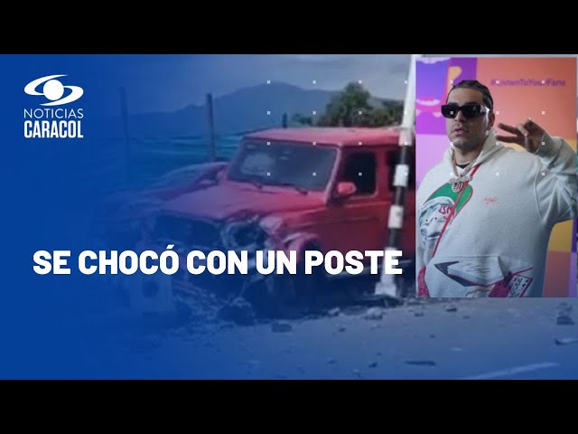 El cantante Ryan Castro sufre aparatoso accidente de tránsito en vía la Medellín - Rionegro