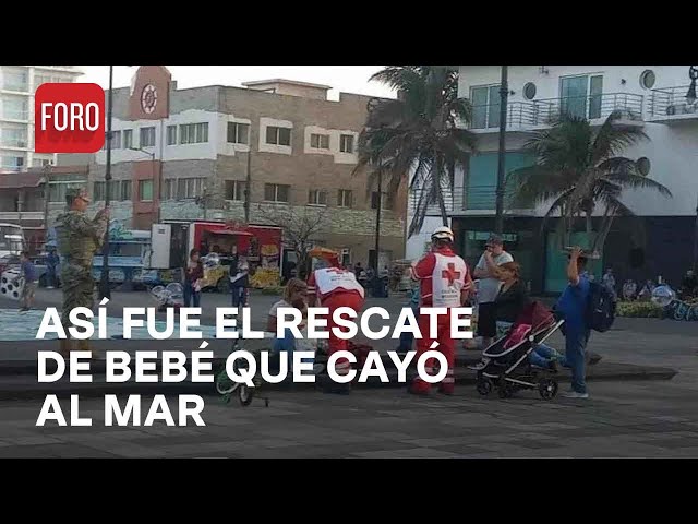 Bebé cae al mar en el malecón de Veracruz y lo rescatan elementos de la policía naval - Las Noticias