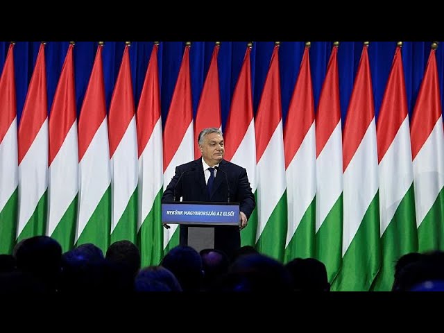 Orbán addresses Hungary in first appearance since country's president quit in a scandal