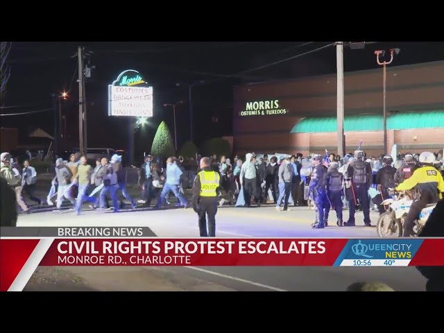 Monroe Road reopened after multi-hour confrontation between police and protesters: CMPD