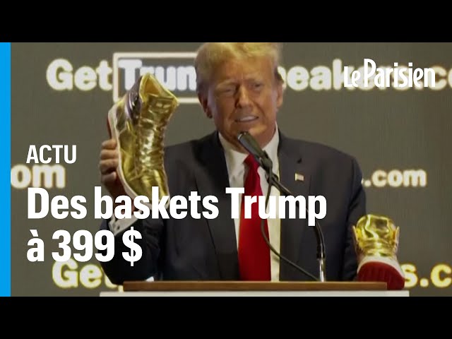 Trump lance des baskets après sa condamnation à 355 millions de dollars d'amende