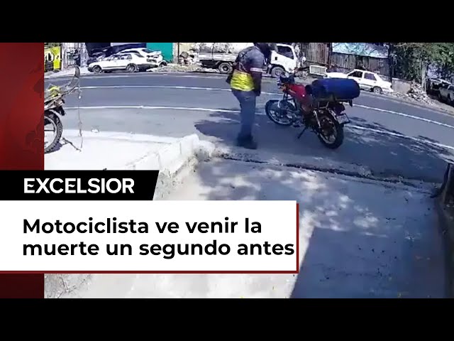 Motociclista ve venir la muerte un segundo antes pero ya nada puede hacer