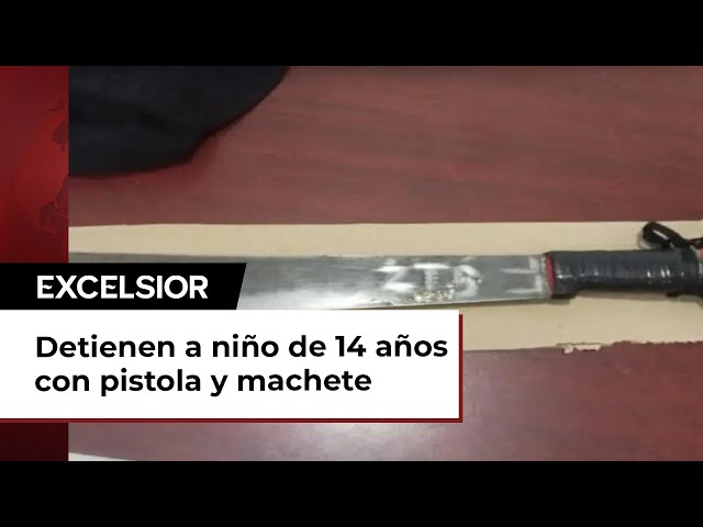 Detienen a niño de 14 años con pistola y machete durante carnaval