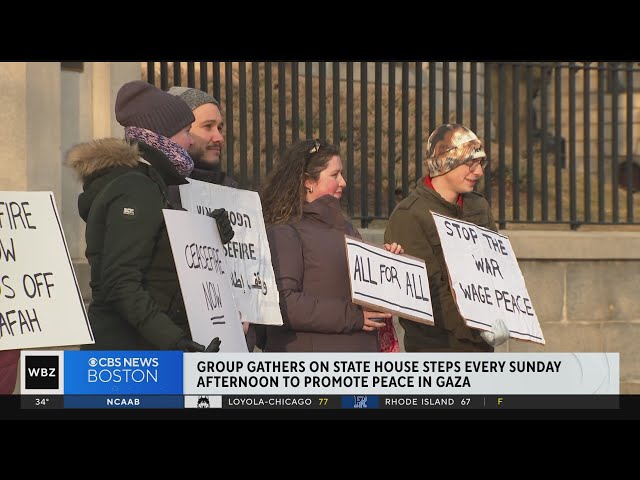 Group holds weekly rally in Boston, calling for ceasefire in Gaza