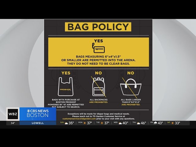 TD Garden updates bag policy, discouraging bags wider than 6 inches