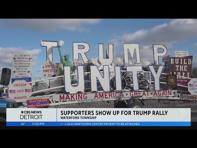 Supporters show up for Trump rally in Waterford Township