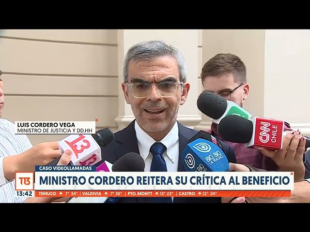 Ministro Cordero reitera críticas a beneficios a reos peligrosos