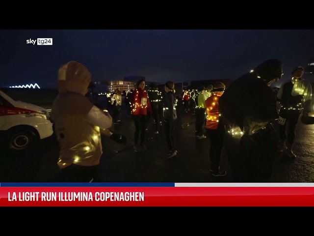 ⁣Danimarca, la light run illumina Copenaghen