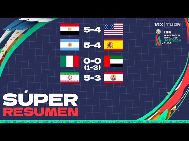 Súper RESUMEN - 18 de Febrero | FIFA Mundial de Playa Dubai 2024 - Fase de Grupos | TUDN