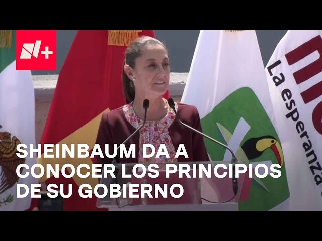 Claudia Sheinbaum anunció los 15 "Principios" de su gobierno durante discurso en el INE