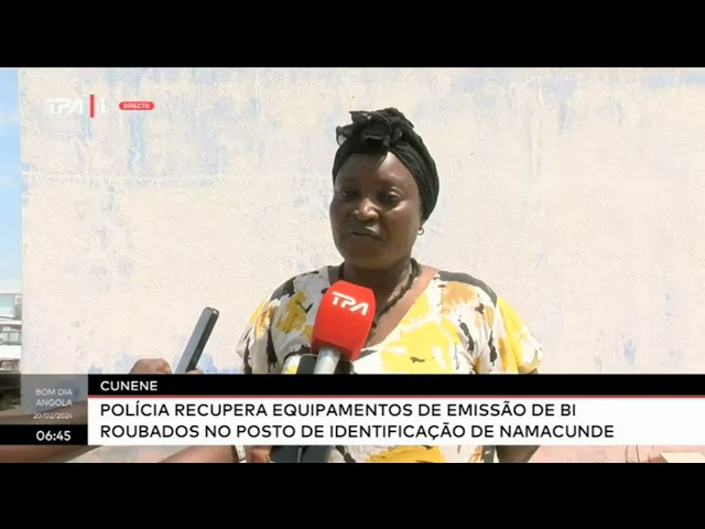 Cunene - Polícia recupera equipamentos de emissão de BI roubados no posto de identificação de...