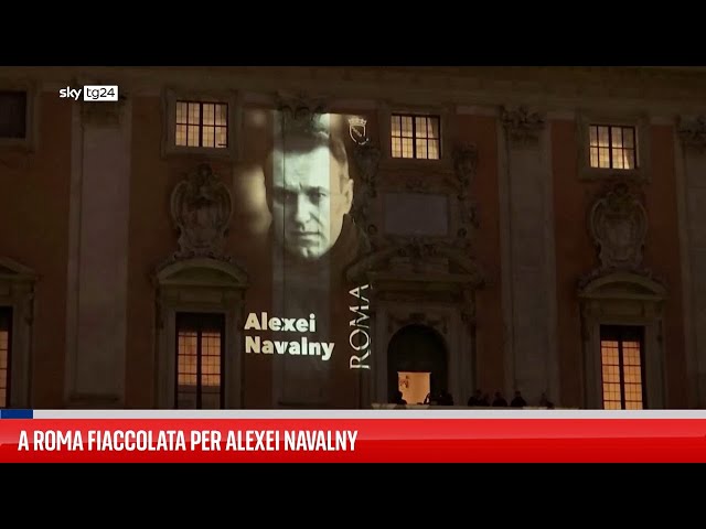 A Roma fiaccolata per Alexei Navalny