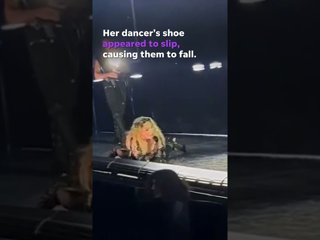 ⁣Madonna tumbles from chair after dancer's misstep during performance #Shorts