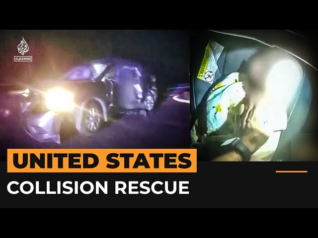 US police officer saves two children after deadly collision | Al Jazeera Newsfeed