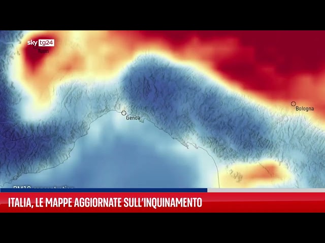 ⁣Inquinamento, le mappe dell'Italia e della Pianura Padana