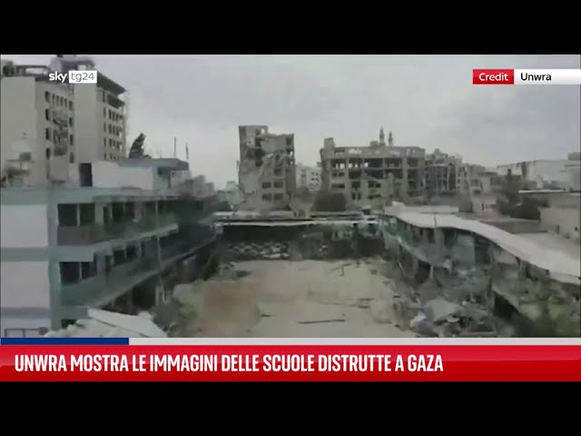 Unrwa mostra video scuole distrutte a Gaza