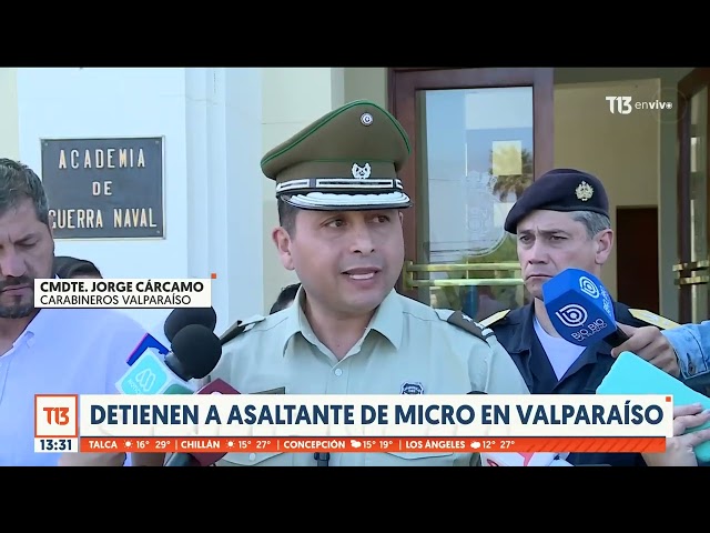 Detienen a asaltante de micro en Valparaíso