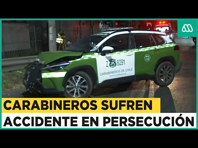 Carabineros sufre accidente durante persecución a asaltantes: Sospechosos fueron detenidos