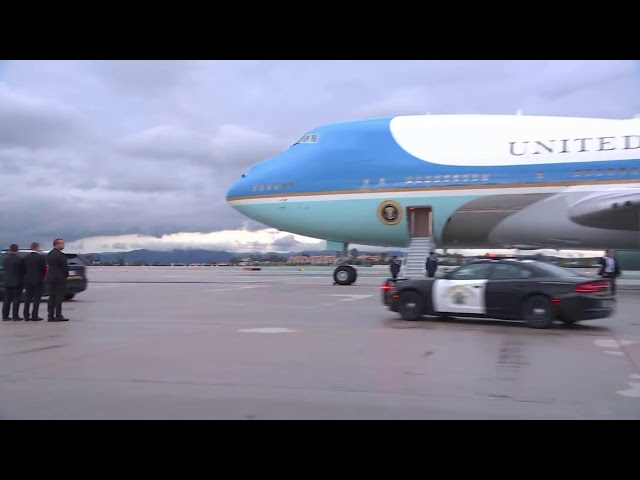 Watch live: President Biden lands at LAX for a 2-day visit in California