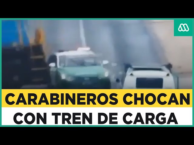 Patrulla de Carabineros impacta con tren de carga