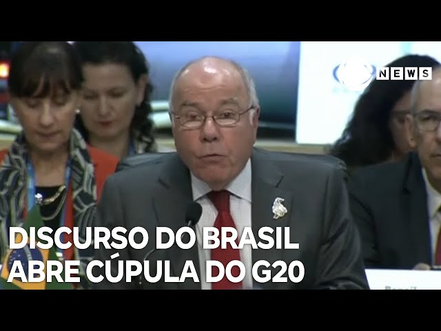 Discurso do Brasil abre cúpula do G20 no Rio de Janeiro