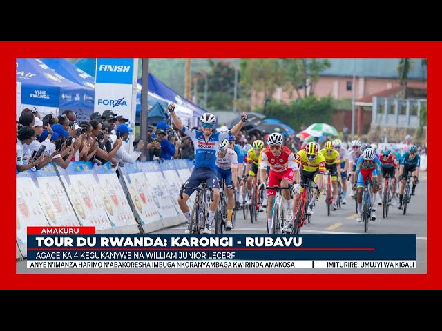 ⁣Umubiligi William Junior Lecerf yegukanye Agace ka Kane ka #TdRwanda2024 ka Karongi-Rubavu