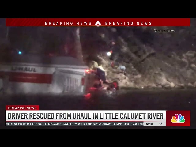 U-Haul truck crashes into Little Calumet River in Chicago