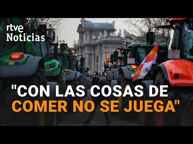 AGRICULTORES EN MADRID: 500 TRACTORES y 4.000 MANIFESTANTES BLOQUEAN la CAPITAL | RTVE Noticias