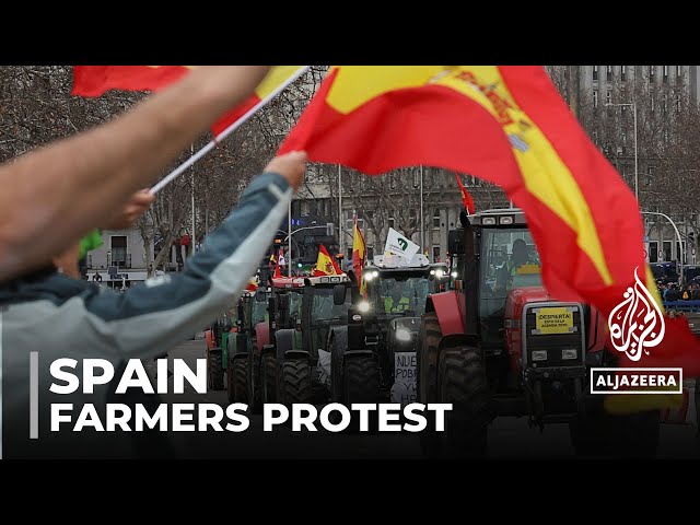 ⁣Spanish farmers take protest to Madrid over government's inaction and EU bureaucracy