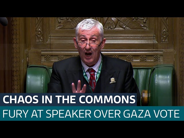 Future of Commons speaker in doubt after Gaza ceasefire vote descends into chaos | ITV News