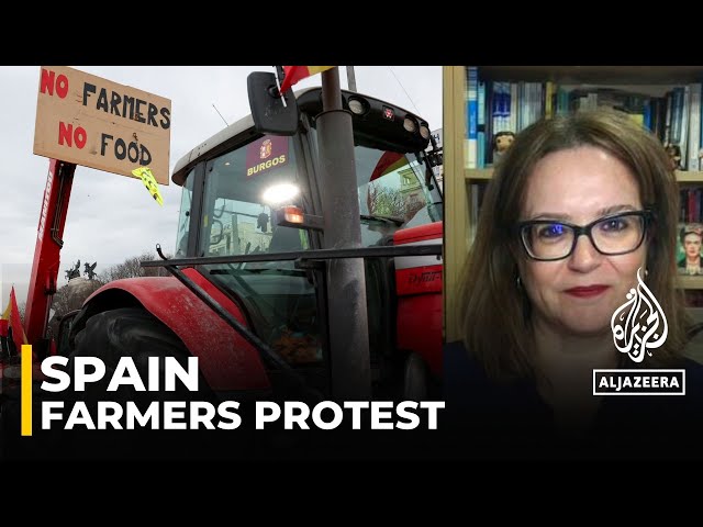 Hundreds of farmers have driven their tractors into Madrid as part of ongoing protests