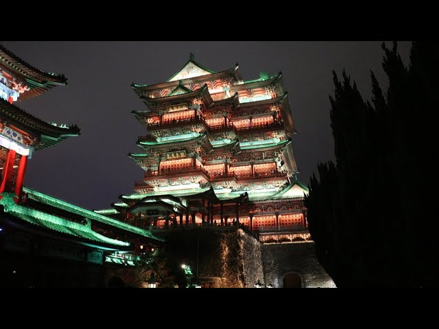 Live: Magnificent night view of the Pavilion of Prince Teng in Nanchang City