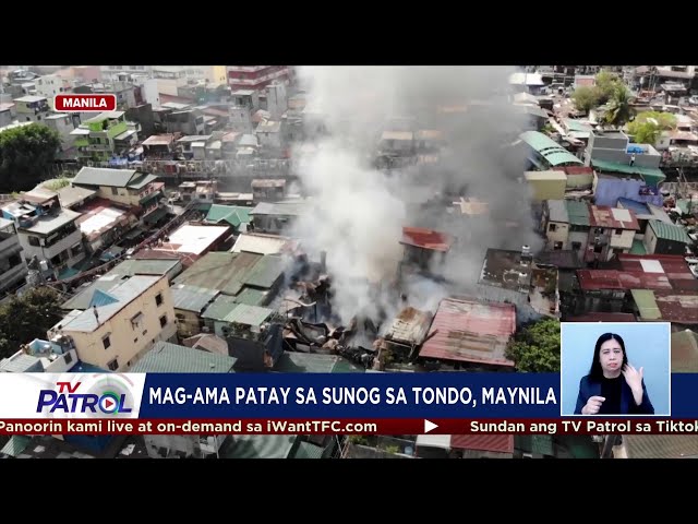 Mag-ama patay sa sunog sa Tondo