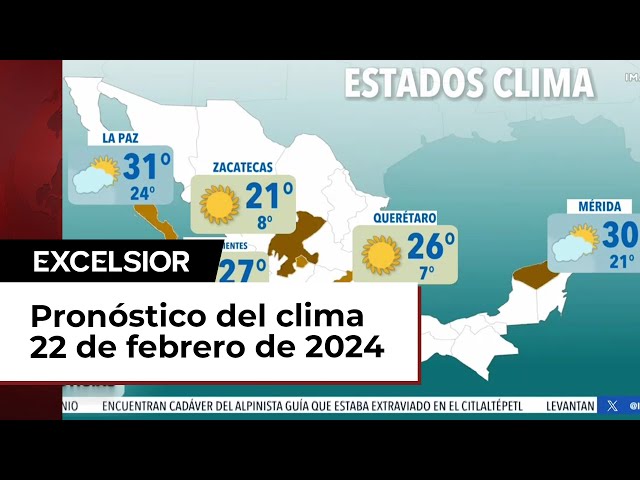 Clima para hoy 22 de febrero de 2024