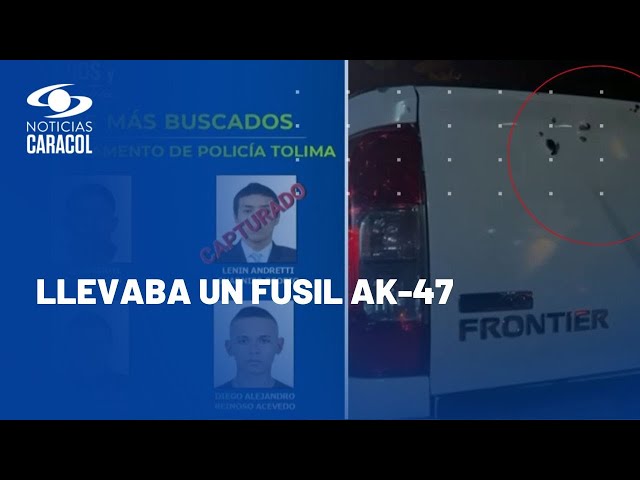 Recibió a bala a la Policía: cayó El Gorila, uno de los criminales más buscados del Tolima