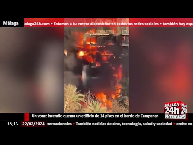 Noticia - Un voraz incendio quema un edificio de 14 pisos en el barrio de Campanar en Valencia