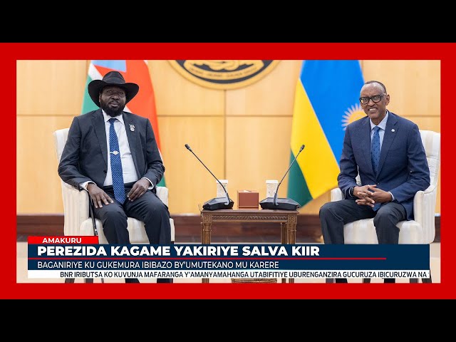 Perezida Kagame yahuye na mugenzi we wa Sudani y'Epfo Salva Kiir