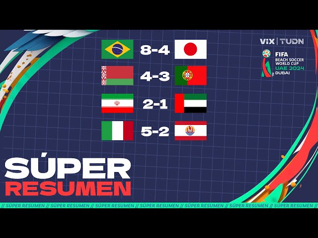 Súper RESUMEN - Cuartos de Final | FIFA Mundial de Playa Dubai 2024 | TUDN