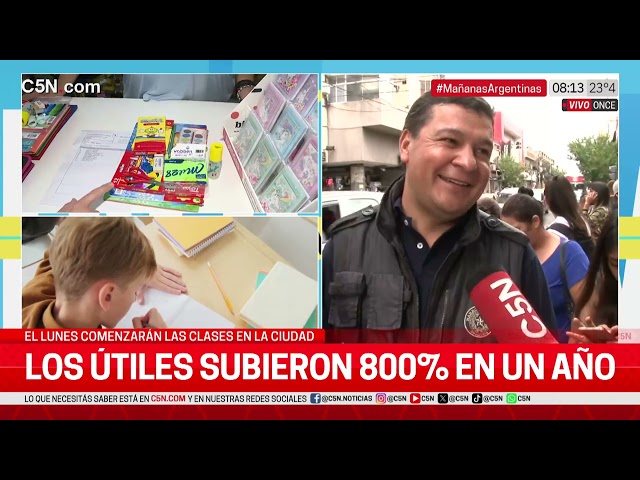 ARGENTINA, LA MOCHILA MÁS CARA del MUNDO: CONTINÚAN las FILAS para COMPRAR ÚTILES