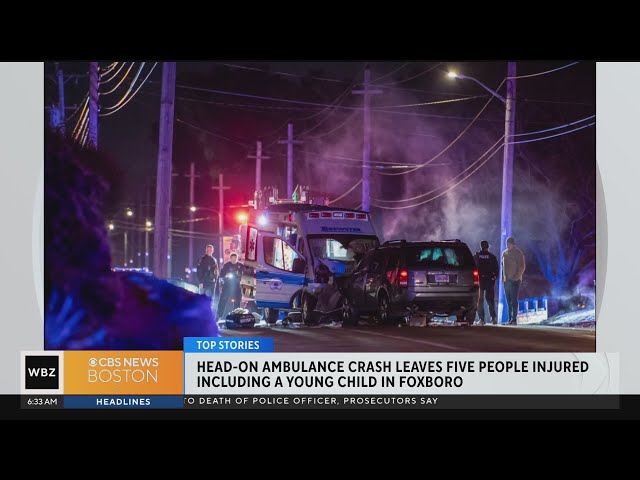 5 hurt after ambulance and SUV crash in Foxboro