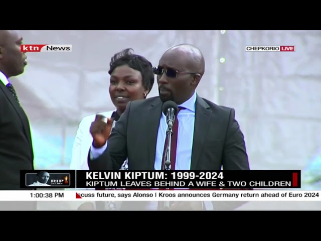 Political leaders speak during athlete Kelvin Kiptum's funeral (1999--2024)