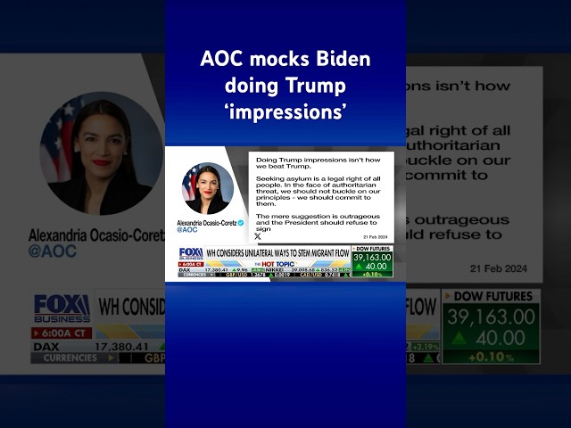 ‘Squad’ member AOC accuses Biden of doing Trump ‘impressions’ on the border #shorts