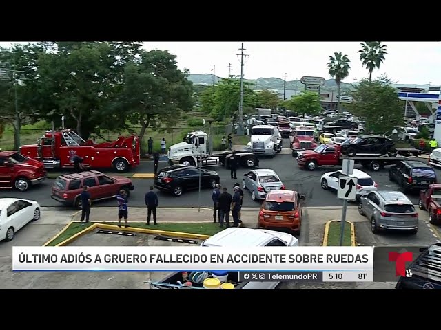 Entre bocinazos y motores encendidos, dan último adiós a gruero